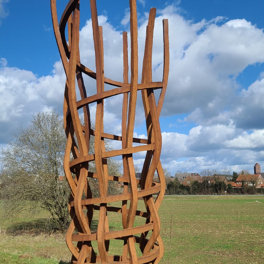 Emsdeich-Skulptur "WEBzylinder" von Ulrich Kuhlmann