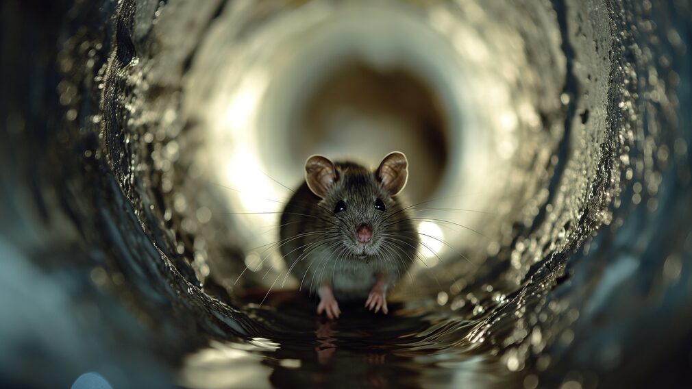 Ratte in Kanalrohr
